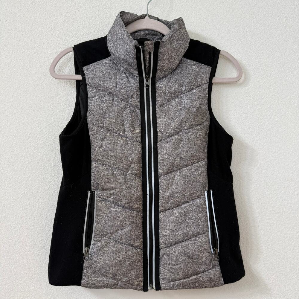 KYODAN Quilted Zip Front Performance Vest Gray‎ Black Activewear Women S